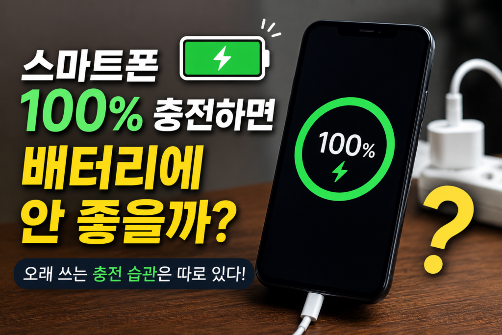 스마트폰 100퍼센트 충전하면 배터리에 안 좋을까